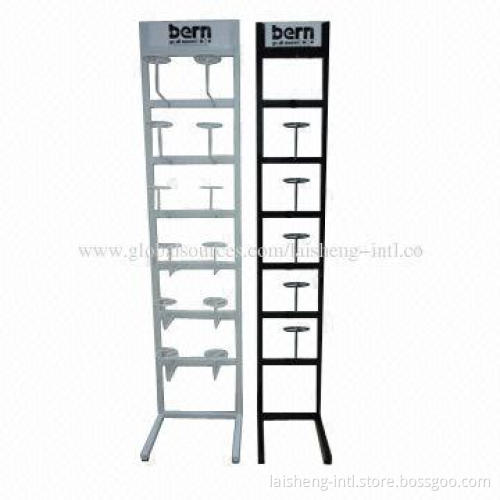 Helmet display rack with black powder coating